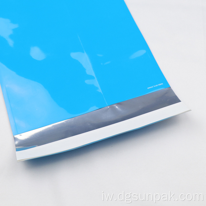 הדפסת לוגו מותאם אישית, שקיות דביקות פלסטיק כחולות